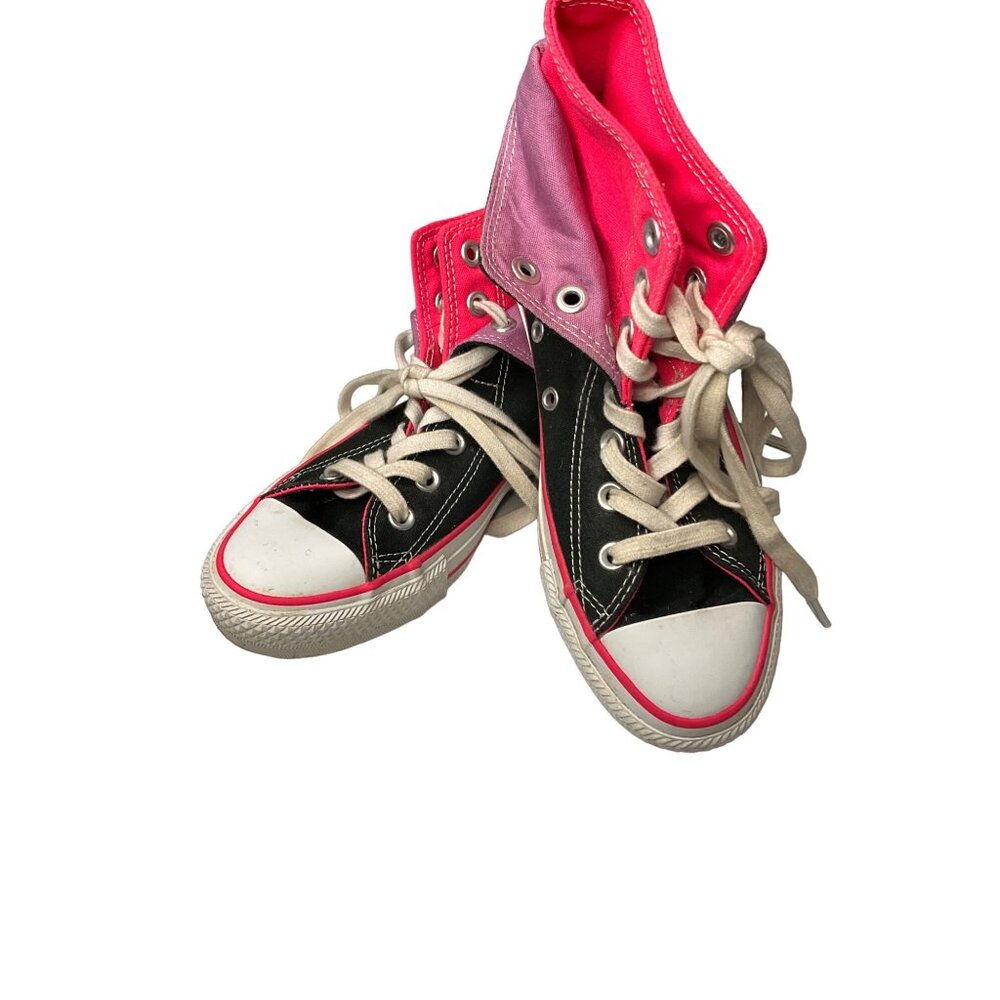 Converse Chuck Taylor High‎ Top Women 6 Black, purple and pink